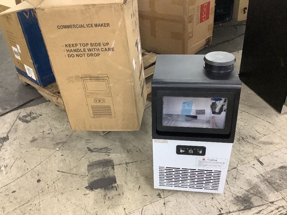 Hooure 13.5 in. 80LBS/24H Freestanding Full Size Cubes Commercial Ice Maker in Stainless Steel - Image 2 - Lot 23JF