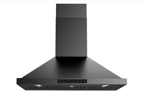 VIKIO PRO 36 in. 600 CFM Ducted Wall Mount Range Hood in Black Stainless Steel with Gestures/Touch Control and LED Lights - Lot 106JF