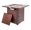 Legacy Heating 28 in. W x 24 in. H 50000 BTU Square Steel Propane Brown Fire Pit Table - Thumbnail 1