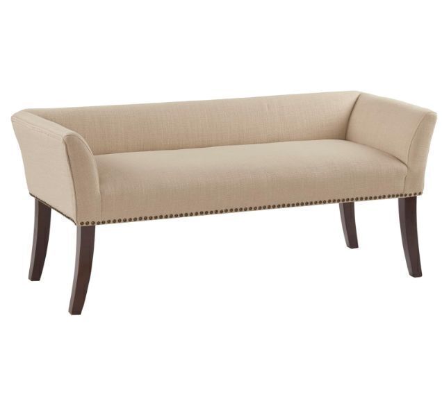 Madison Park Accent Bench, Upholstered with Nailhead Trim & Padded Seat, 49.5" x 19.25" x 23" - Image 1 - Lot 55
