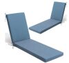 Sunbrella Outdoor Chaise Lounge Cushion in Pacific Blue, 71.5 in. x 21 in., Set of 2 - Thumbnail 1