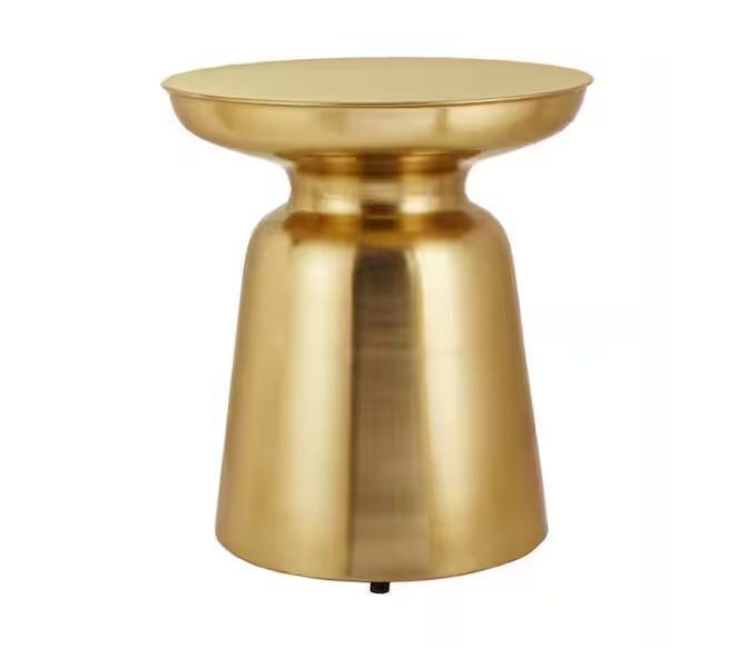 Home Decorators Collection Round Gold Metal Accent Table (16.5 in. W x 17.75 in. H) - Image 1 - Lot 280JF