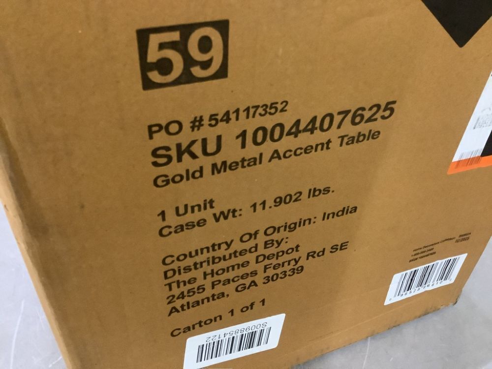 Home Decorators Collection Round Gold Metal Accent Table (16.5 in. W x 17.75 in. H) - Image 3 - Lot 280JF