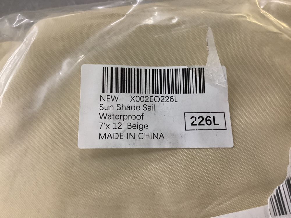 COLOURTREE 12 ft. x 7 ft. 220 GSM Waterproof Beige Rectangle Sun Shade Sail - Image 3 - Lot 362JF