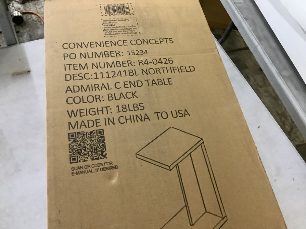 Convenience Concepts Northfield Admiral Black C-End Table - Image 3 - Lot 363JF