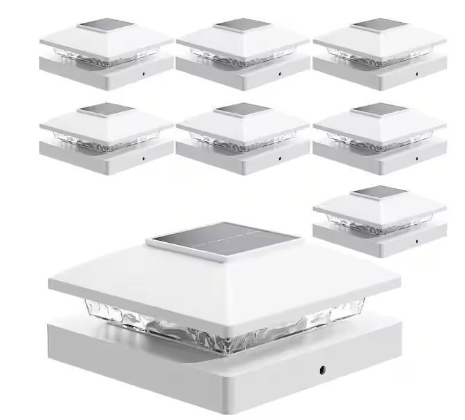 Outdoor Waterproof Solar Powered Deck Fence Post Lights Fit 4 in. x 4 in. Posts, 8-Pack - Image 1 - Lot 366JF
