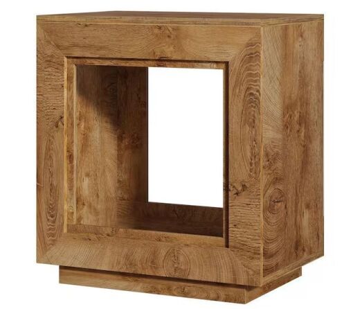 BYBLIGHT Kerlin 23.62 in. Brown MDF 2-Tier End Table with Metal Frame - Lot 369JF