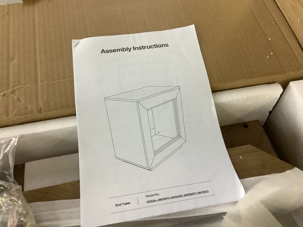 BYBLIGHT Kerlin 23.62 in. Brown MDF 2-Tier End Table with Metal Frame - Image 4 - Lot 369JF