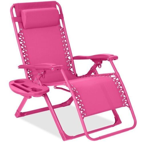 Monochromatic Zero Gravity Patio Chair Recliner w/ Side Tray, Headrest - Lot 373