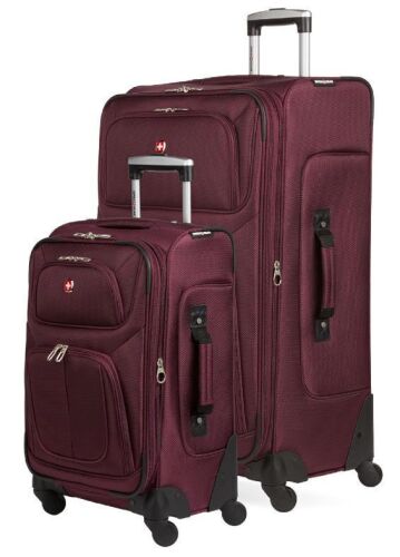 SwissGear Sion Softside Expandable Luggage, Merlot, 2 Piece Set - Lot 40JF