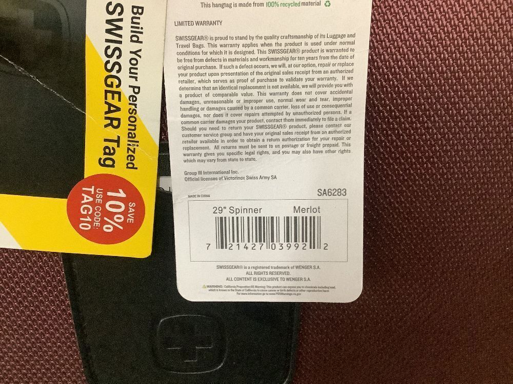 SwissGear Sion Softside Expandable Luggage, Merlot, 2 Piece Set - Image 5 - Lot 40JF