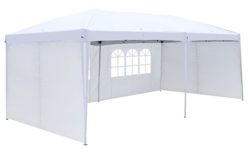 10'x 20' Pop Up Canopy with 4 Sides and Carry Bag White - Small Hole in Bag - Image 1 - Lot 41