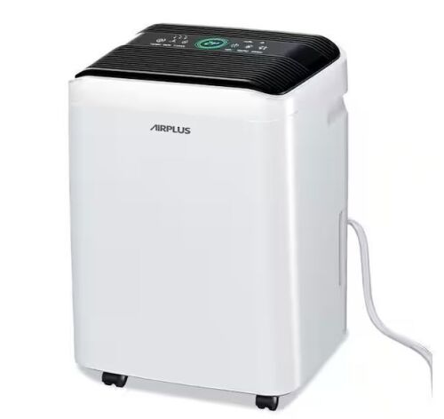 50 pt. 4,500 sq. ft. Dehumidifier in White with Drain Hose and Bucket, Auto Defrost, Low Noise - Lot 80JF