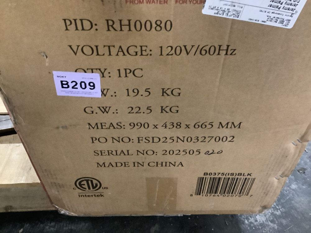 AKDY 30 in. 343 CFM Convertible Kitchen Island Mount Range Hood in Black Painted Stainless Steel with Touch Control - Image 8 - Lot 74JF