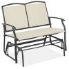 2-Person Patio Loveseat Swing Glider, Bench Rocker w/ Armrests - Thumbnail 1