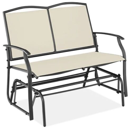 2-Person Patio Loveseat Swing Glider, Bench Rocker w/ Armrests - Lot 186