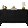 4-Door Reeded Storage Cabinet, Accent Furniture, Sideboard - Thumbnail 1