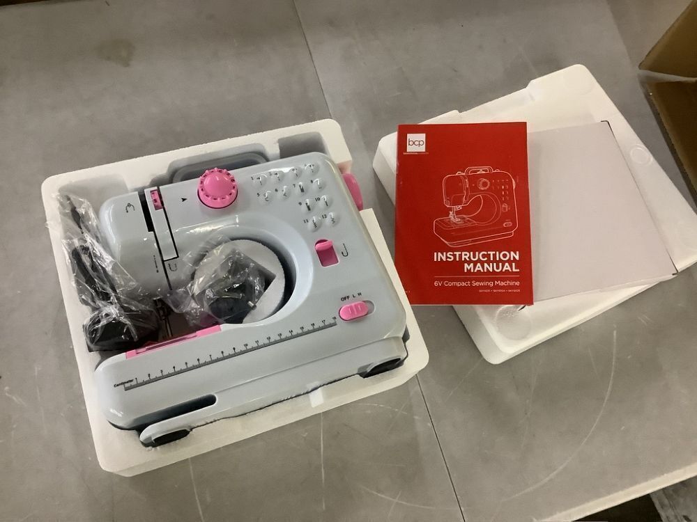 6V Portable Foot Pedal Sewing Machine w/ 12 Stitch Patterns - Image 2 - Lot 606