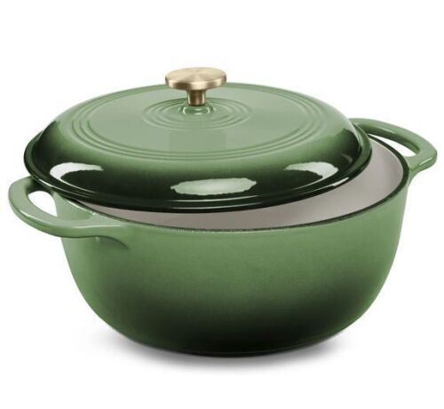 Cast-Iron Dutch Oven Kitchen Cookware w/ Enamel, Handles - 6qt - Lot 607