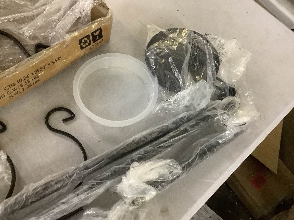 4-Hook Bird Feeding Station, Steel Feeder Stand w/ 2 Bird Feeders - 91in - Image 4 - Lot 716