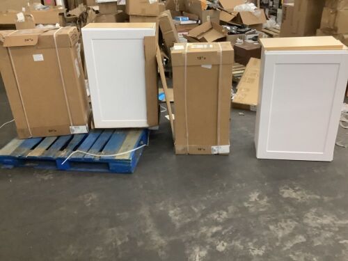 Lot of (3) 24 x 36 Wall Cabinets & (1) 18 x 36 Wall Cabinet - 1 Cabinet Damaged - Lot 97JF