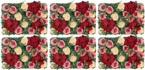 Rose Hydrangea Artificial Flower Wall Panels, 6 pc - Lot 236