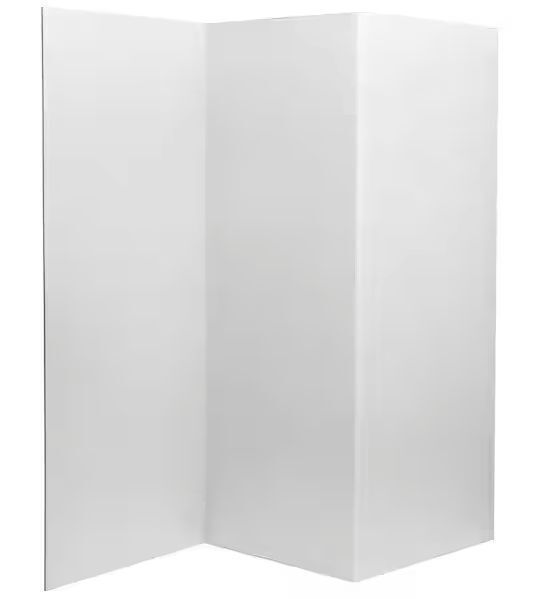 RED LANTERN 4 ft. Short White Temporary Cardboard Folding Screen - 3 Panels - Image 1 - Lot 739JF