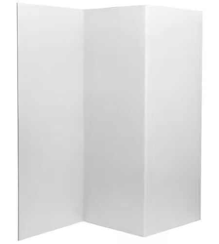 RED LANTERN 4 ft. Short White Temporary Cardboard Folding Screen - 3 Panels - Lot 739JF