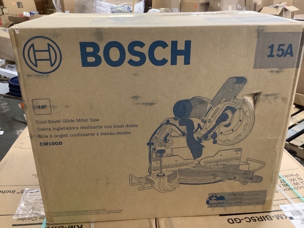 Bosch 15 Amp Corded 10 in. Dual-Bevel Sliding Glide Miter Saw with 60-Tooth Carbide Saw Blade - Image 2 - Lot 5JF