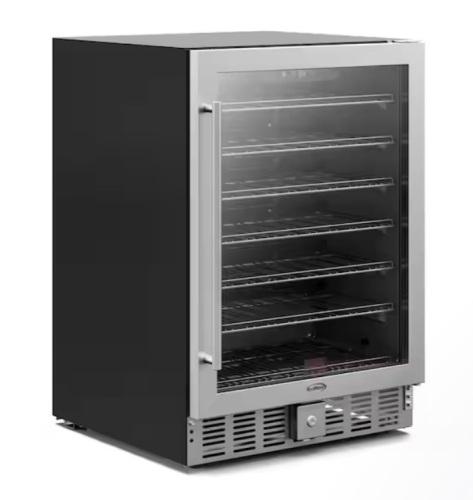 Koolmore 5 cu. ft. Mini-Fridge with Glass-Door fits 65 12 oz. Bottle or Can Cooler in Stainless Steel - Lot 8JF