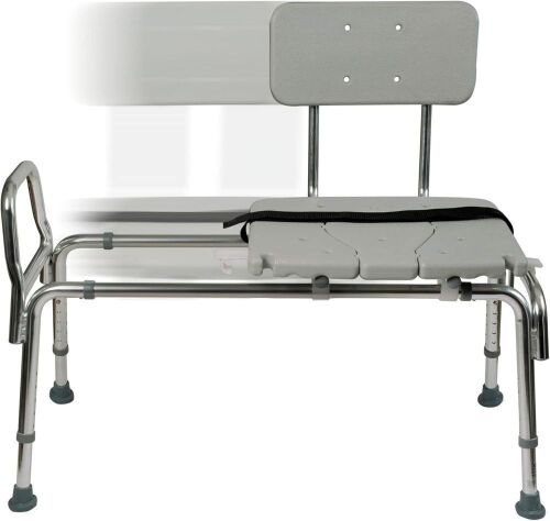 DMI Tub Transfer Bench and Shower Chair with Non Slip Aluminum Body - No Instructions - Lot 549