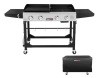 Royal Gourmet 4-Burners Portable Propane Gas Grill and Griddle Combo Grills in Black with Side Tables with Cover - Thumbnail 1