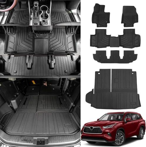 Bomely Floor Mats and Trunk Mat for 2020-2025 Toyota Highlander - Lot 393