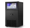 Denjol 15" 130 lbs. / Day Half Size Cube Commercial Built-in/Freestanding Ice Maker In Black With Upgrade High Power Compressor - Thumbnail 1