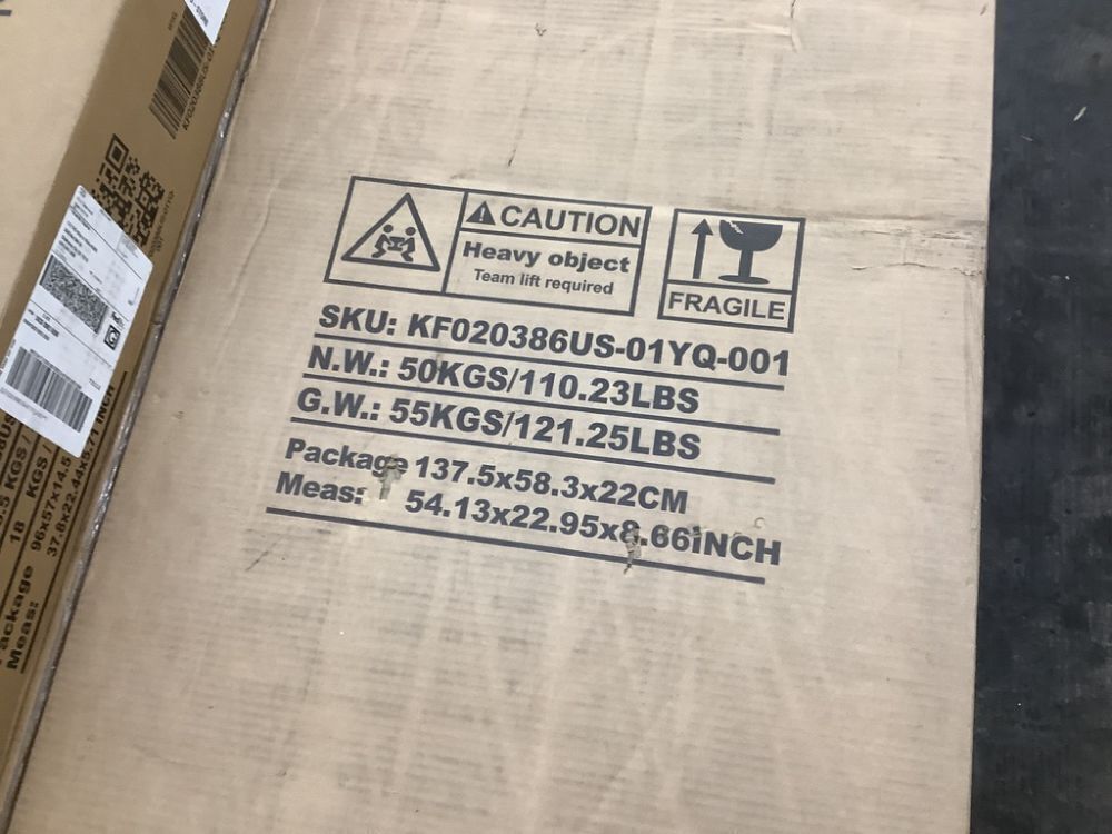 FUFU&GAGA Light Oak Wood 31.5 in. Bedroom Armoire with Frosted Glass Doors and 2-Drawers - Image 4 - Lot 34JF