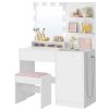 VASAGLE Vanity Desk with Mirror and Lights, 35.4-Inch - Thumbnail 1
