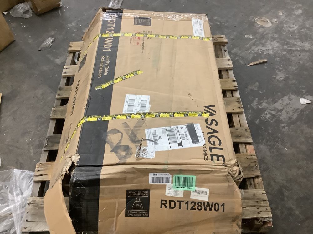 VASAGLE Vanity Desk with Mirror and Lights, 35.4-Inch - Image 6 - Lot 42JF