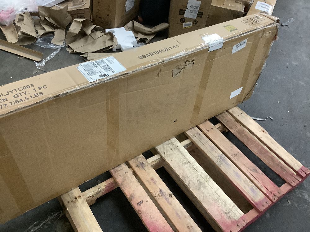 14 Inch Queen Size Metal Platform Bed Frame with Wooden Headboard and Footboard - Image 4 - Lot 46JF