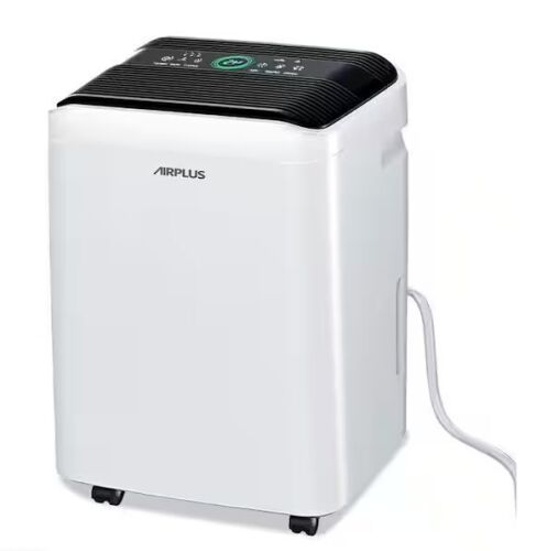 50 pt. 4,500 sq. ft. Dehumidifier in White with Drain Hose and Bucket, Auto Defrost, Low Noise - Lot 50JF