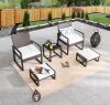 Patio Festival 5-Piece Wicker Patio Conversation Set with Offwhite Cushions - Thumbnail 1