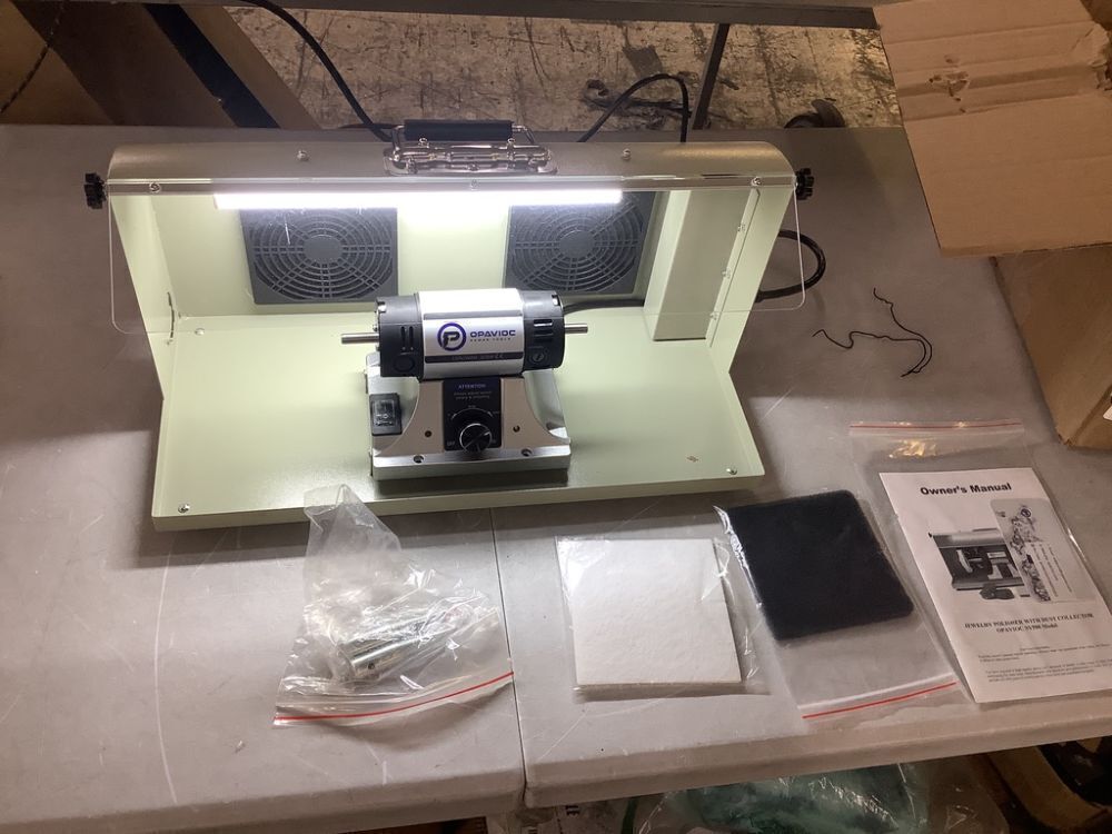 Adjustable Variable Speed Bench Buffer Polishing & Buffing Machine with Dust Collector Hood - Image 2 - Lot 76