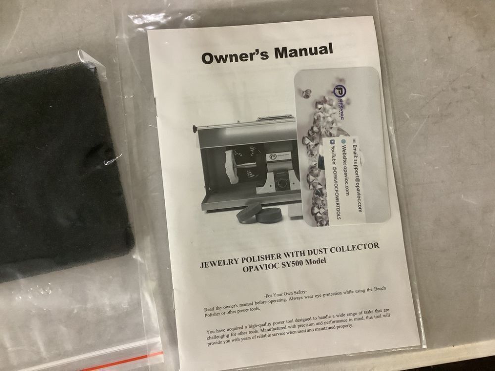 Adjustable Variable Speed Bench Buffer Polishing & Buffing Machine with Dust Collector Hood - Image 5 - Lot 76