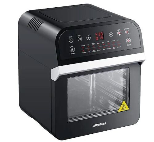 GoWISE USA 12.7 Qt. Black Rotisserie Oven and Air Fryer with Recipe Book - Lot 79JF