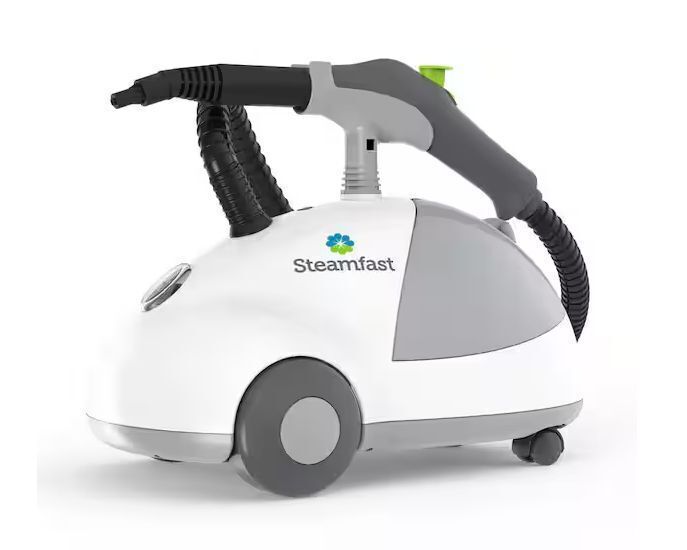 STEAMFAST Corded Steam Cleaner for Most Surfaces in White with Wheels - Image 1 - Lot 87JF