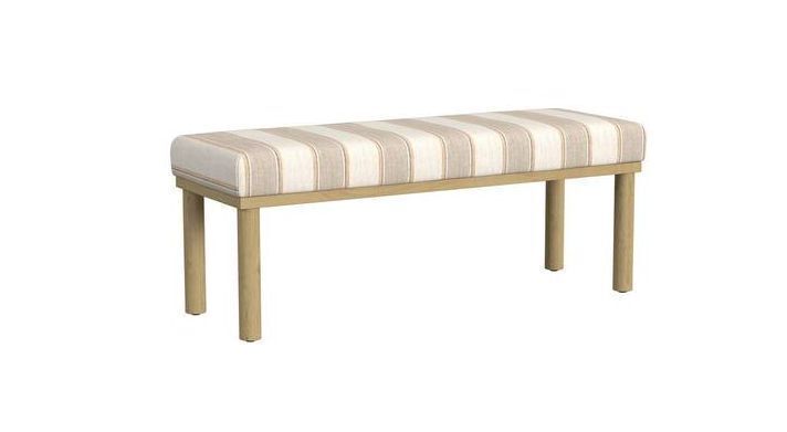 Homepop Oslo Wide Tan Stripe 47.5 in. Bedroom Bench - Image 1 - Lot 109JF