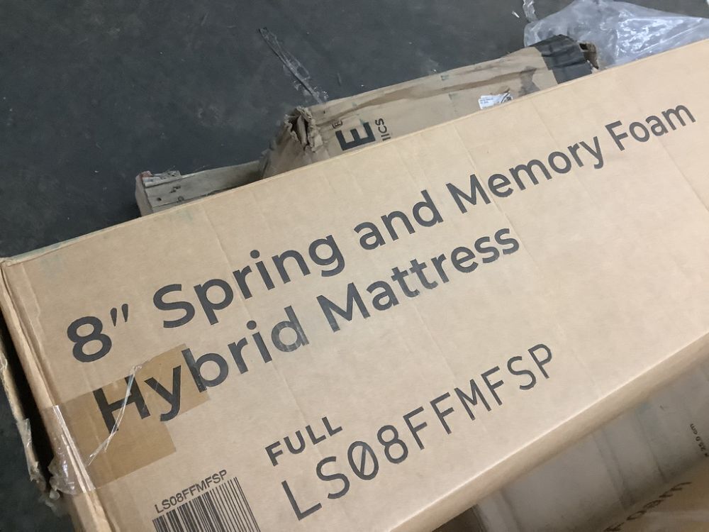Linenspa 8 Inch Memory Foam and Spring Hybrid Mattress, Full - Image 4 - Lot 114JF