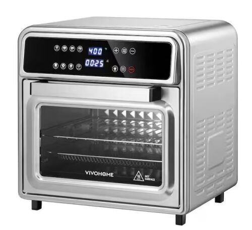 VIVOHOME 1800-Watt 21 Qt. 8-in-1 Stainless Steel Air Fryer Toaster Oven with Rotisserie and Dehydrator - Lot 128JF