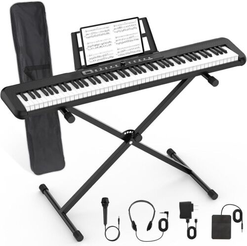 88 Key Beginner Electric Digital Piano with Full Size Semi Weighted Keys - Lot 151