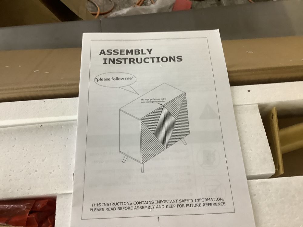 Storage Cabinet Sideboard with Fluted Wood Doors - Image 3 - Lot 158