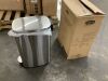 Innovaze 13 Gal. Silver Oval Slim Step-On Metal Household Trash Can - Thumbnail 4